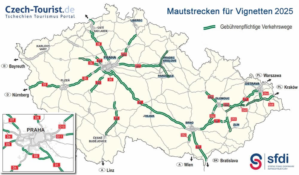 Autobahn-Vignette Abschnitte